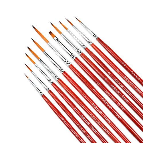 Fine Enamel Detail Brushes Set 11 Pieces Miniature Paint Brushes for