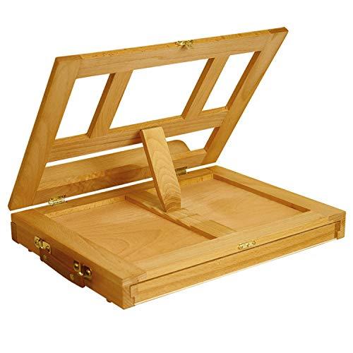 US Art Supply Wood Easel Box Set with 12 Colors, Canvas, 2Brushes